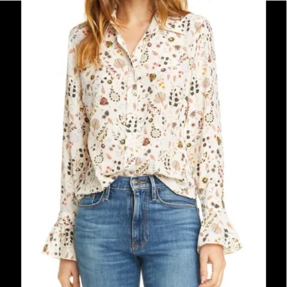 Frame ruffle cuff floral top - Picture 1 of 4